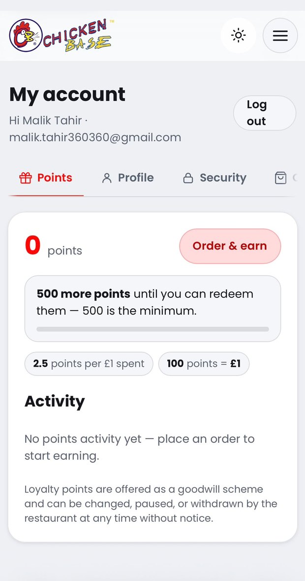 Customer loyalty points account